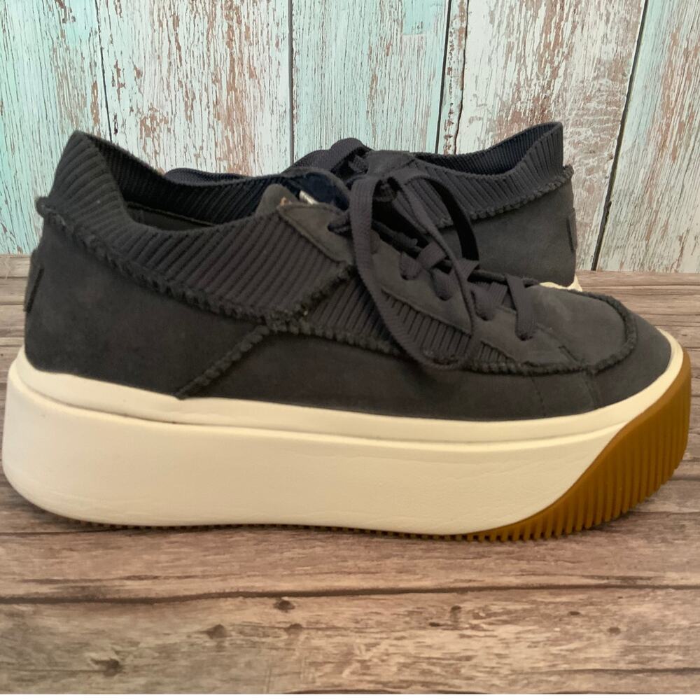 Ugg Womens EZ-Duzzit Navy Blue Platform Tennis Shoes Sneakers 8.5